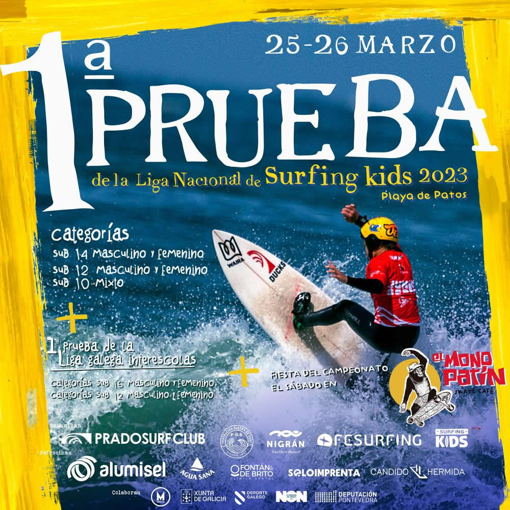 Convocada a 1ª Proba Liga Surfing Kids na praia de Patos