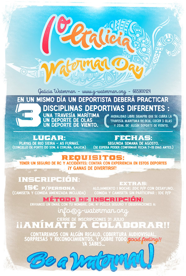 Convocado o 1º Galicia Waterman Day