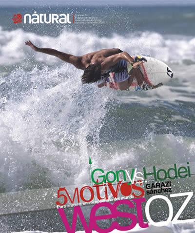 Gony Zubizarreta na portada da revista Natural Surfing